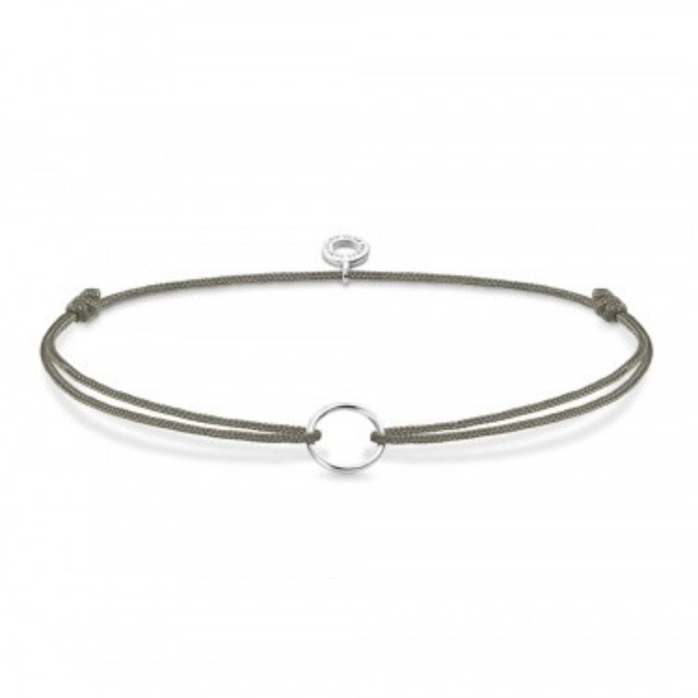 Thomas Sabo Grey Nylon Charm Bracelet Sterling Silver